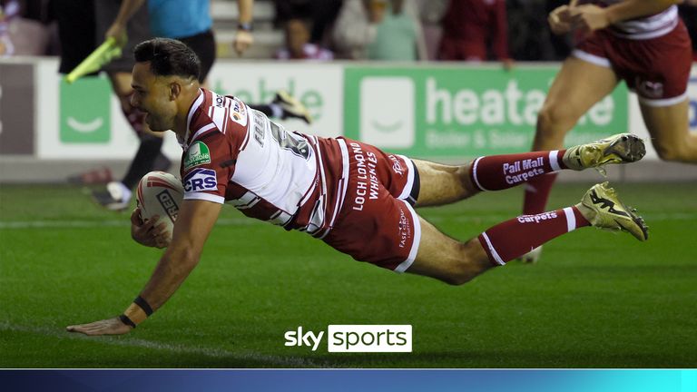 French scored this fantastic try for Wigan during their dominant win over Leigh Leopards in the Super League semi-final