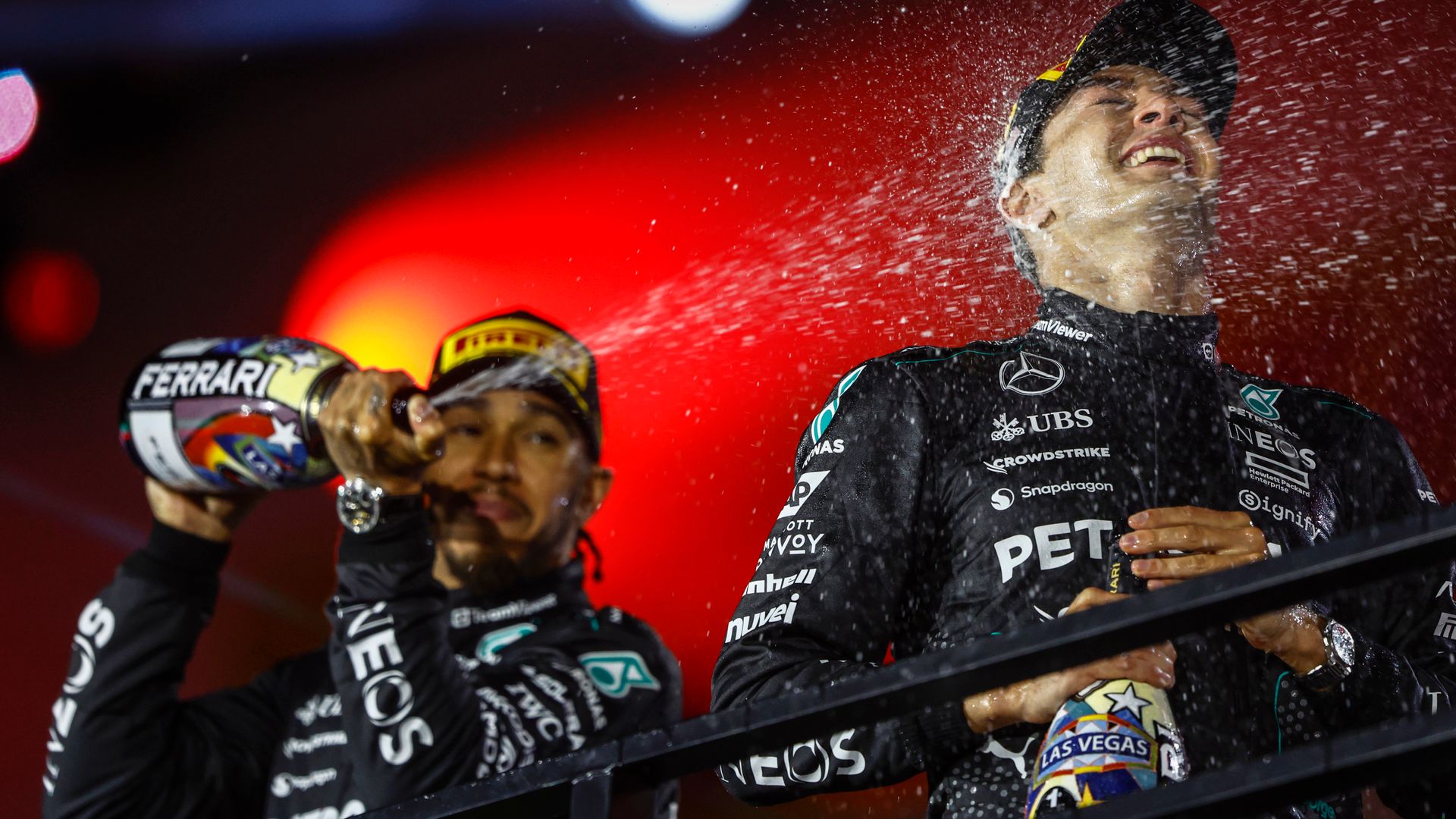 Russell holds off charging Hamilton for Las Vegas win as Max seals title