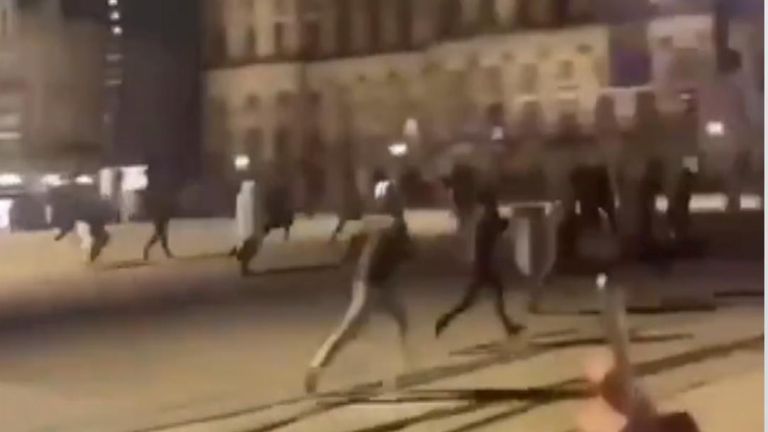 Disorder in Amsterdam, where Israeli side Maccabi Tel Aviv were playing Ajax in the Europa League