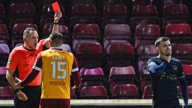 Motherwell have appealed the red card shown to Dan Casey against Kilmarnock