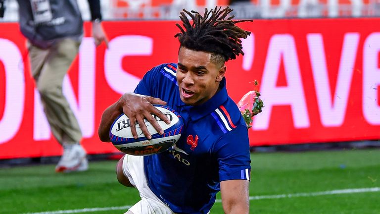 Theo Attissogbe score two first-half tries for France