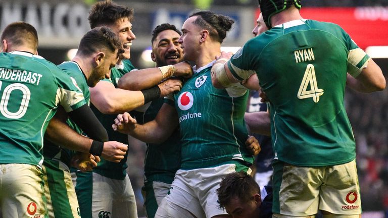 Ireland secured a dominant victory away to Scotland to move top of the Six Nations standings