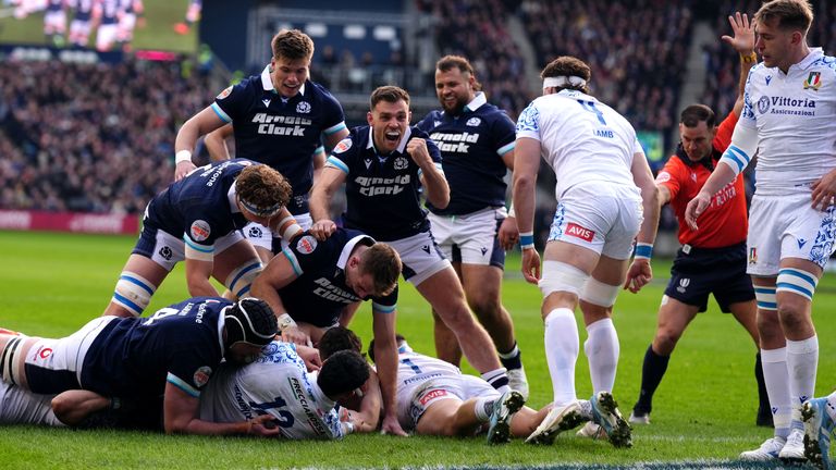 Rorre Draig scored the first attempt in Scotland against Italy in Morafield