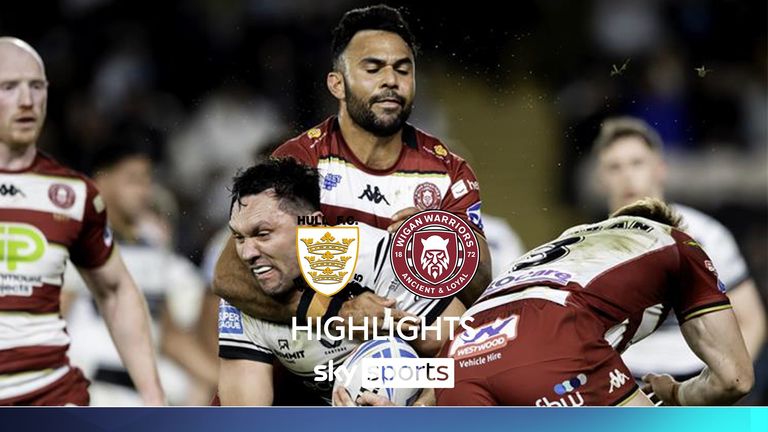 Highlights of the Super League clash between Hull FC and Wigan Warriors