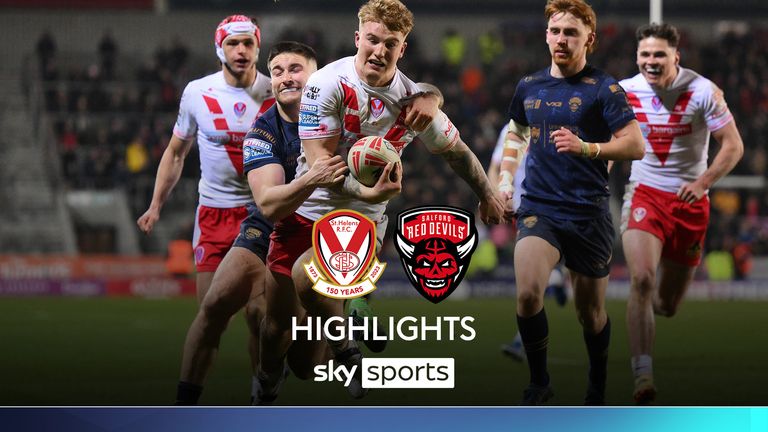 Highlights of the Super League match between St Helens and Salford Red Devils