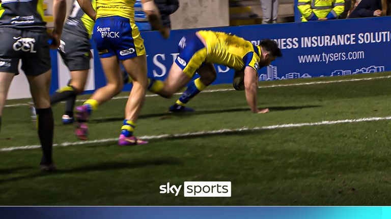 Toby King pegs back Catalans Dragons with the opening try for Warrington Wolves