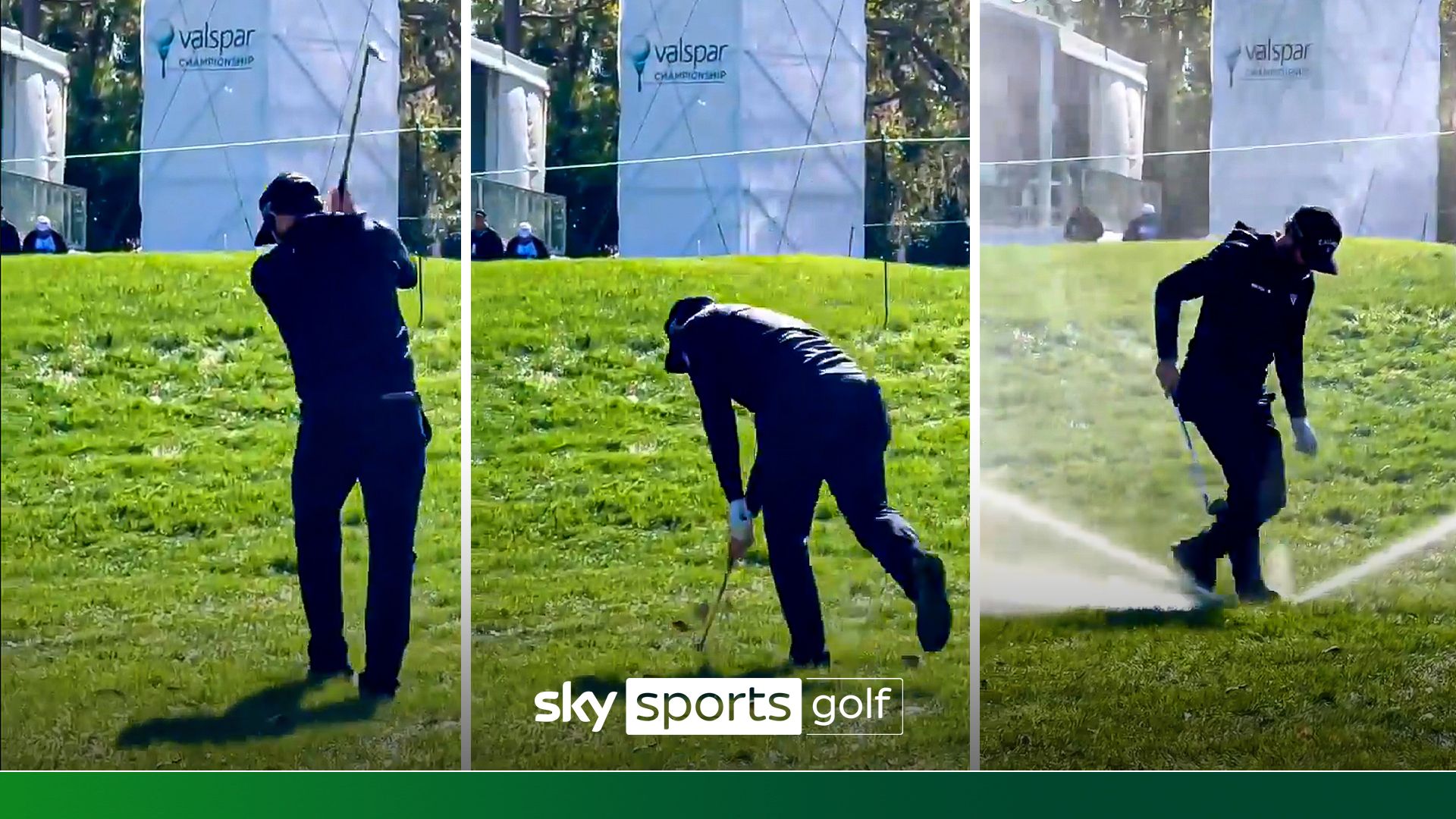 EPIC FAIL! | Hadwin smashes club in ground - and breaks hidden sprinkler!