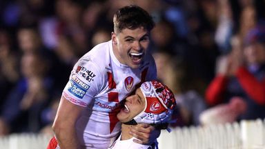Harry Robertson (L) played a starring role as St Helens eased to a 22-14 win over Leeds to book their place in the Betfred Challenge Cup quarter-finals