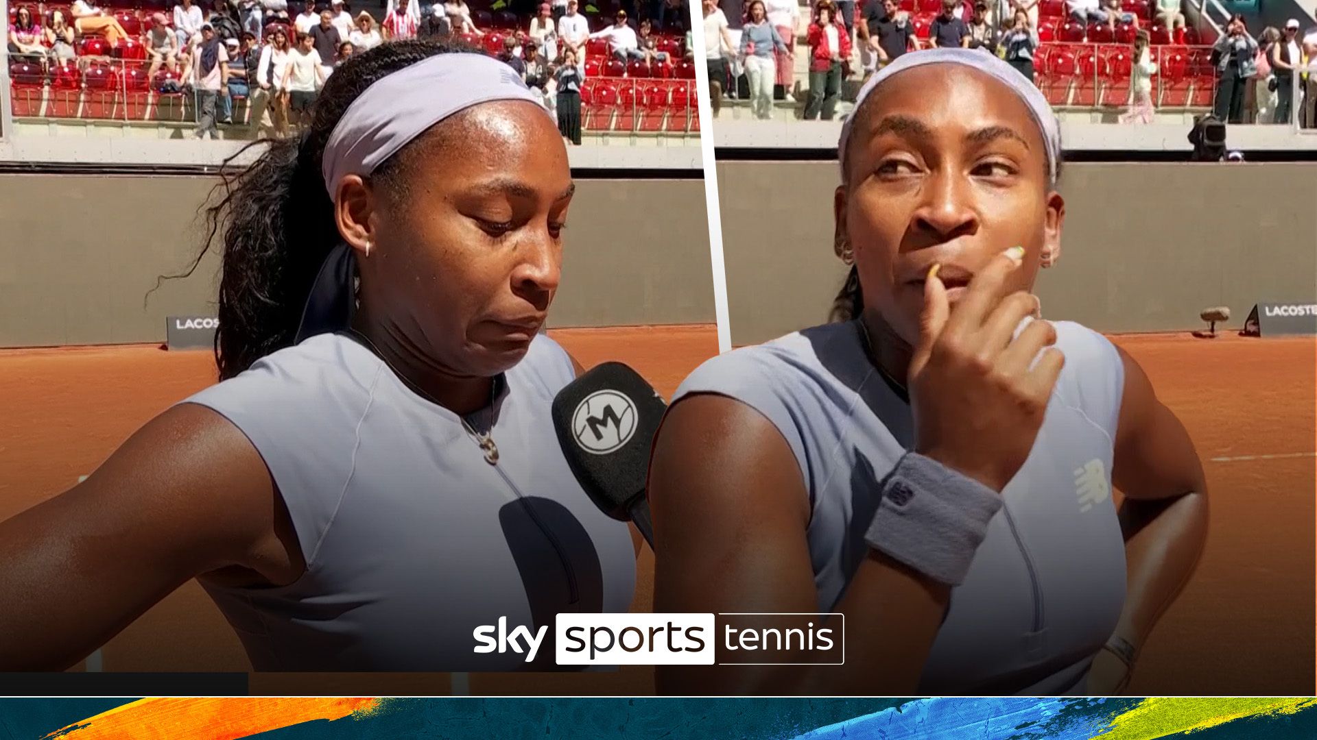 The moment large parts of Spain lost power as Gauff's interview cuts off
