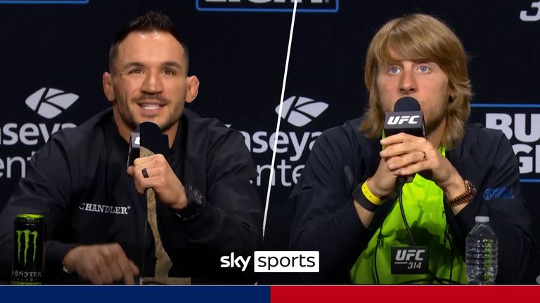 Paddy Pimblett and Michael Chandler exchanged fight talk ahead of their bout this Sunday at UFC 314