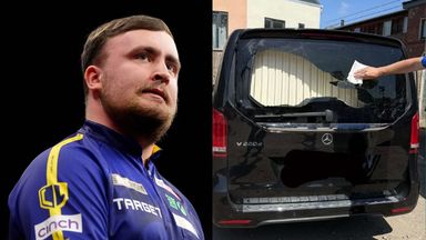 Luke Littler returned to his black Mercedes after an exhibition match in Norwich only to discover the rear window had been smashed (Credit - PA/Luke Littler/Instagram)