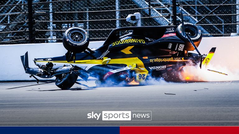 Colton Herta miraculously walks away after his car flips on its side and he was stuck riding the wall, cockpit side facing the concrete during qualifying for the Indianapolis 500