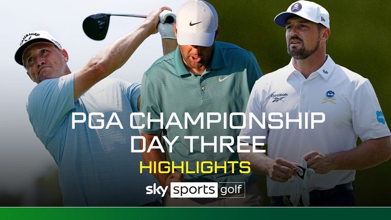 Highlights from the third round of the PGA Championship at Quail Hollow as Scottie Scheffler took a commanding lead after firing an impressive six-under-par 65