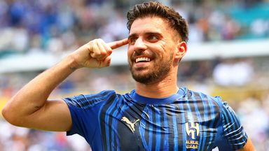 Ruben Neves celebrates for Al Hilal against Real Madrid at the Club World Cup