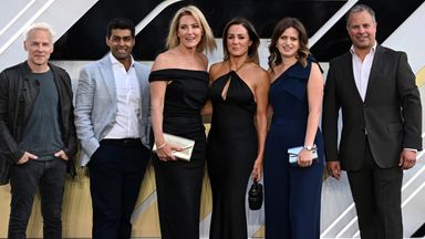 Rachel Brookes with her Sky Sports F1 colleagues at the movie's European premiere