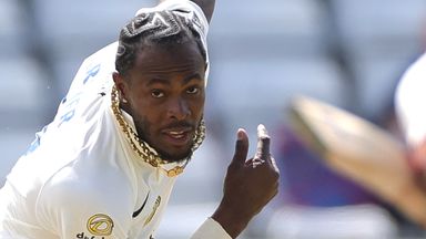Sussex's Jofra Archer in action during day two of the Rothesay County Championship Division One match at Durham