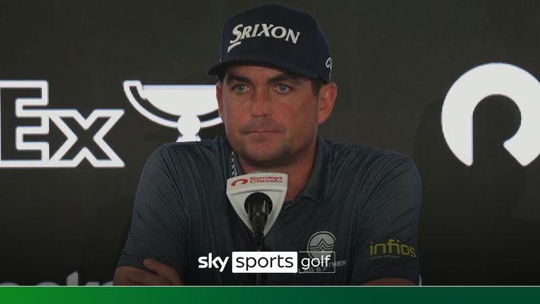 Keegan Bradley spoke to the media after his Travelers Championship win, with more questions asked about potentially being a player-captain due to his recent form