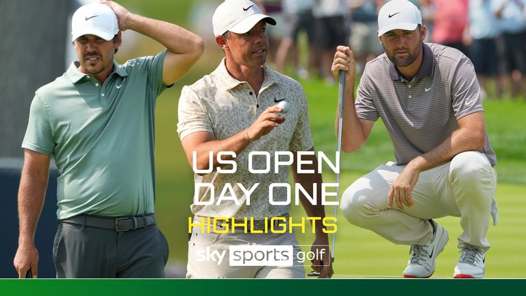 Highlights from an eventful opening round at the US Open, where JJ Spaun set the pace and several big names struggled