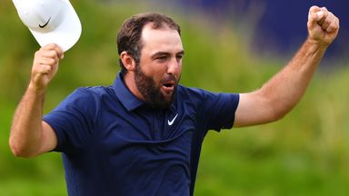 Scottie Scheffler celebrated a four-shot win at The Open