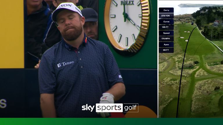 Shane Lowry avoided going out of bounds off the tee on the fourth hole at Royal Portrush with a very fortunate bounce during the second round of The Open 