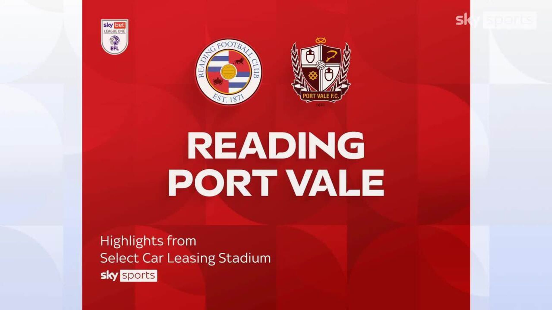 Reading 1-0 Port Vale