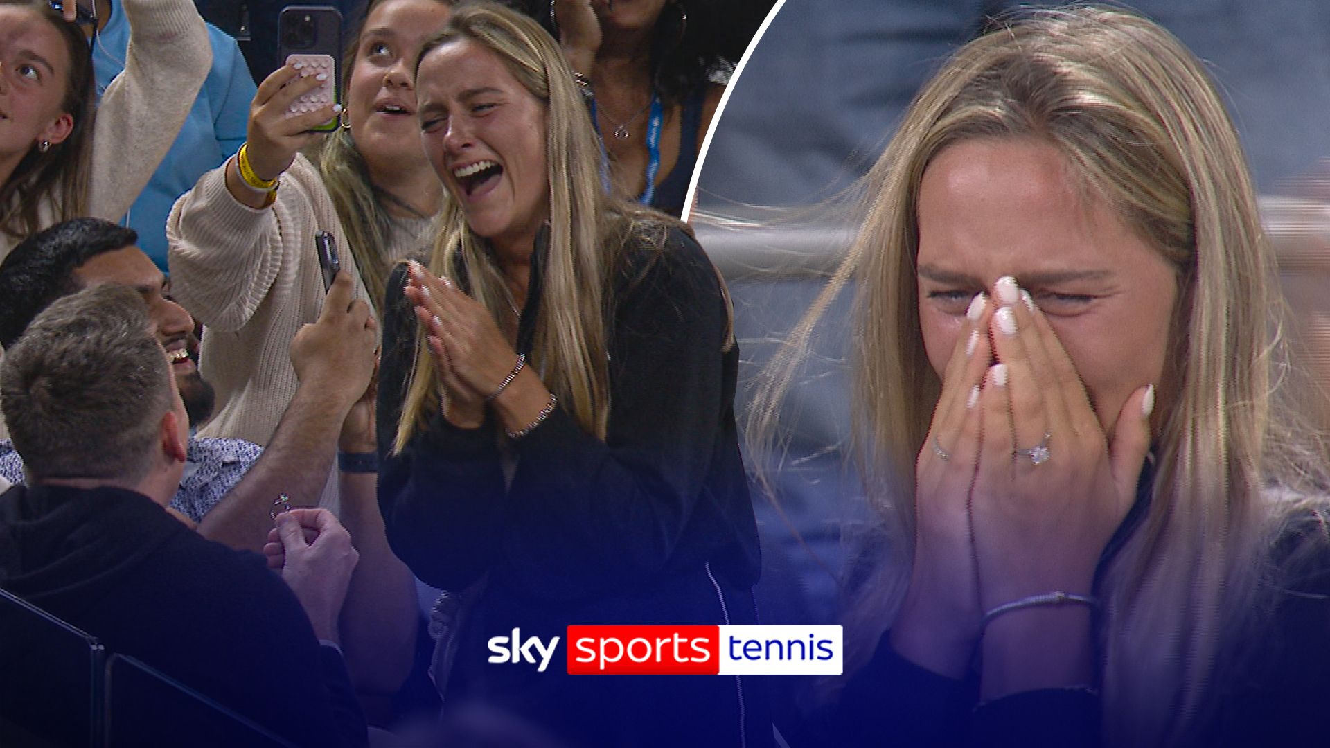 SHE SAID YES! | Marriage proposal in Louis Armstrong Stadium during Sabalenka match!