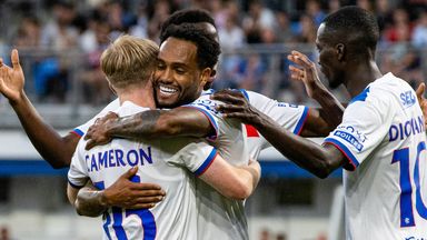 Lyall Cameron scored his first goal for Rangers against Viktoria Plzen