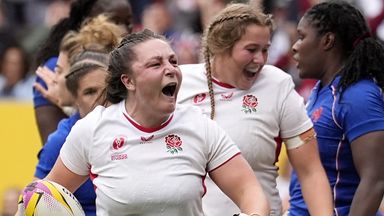 Amy Cokayne scored one of England's five tries in their Women's Rugby World Cup semi-final victory over France
