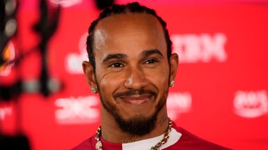Ferrari driver Lewis Hamilton talks to the media at the Azerbaijan Grand Prix in Baku (AP Photo/Darko Bandic)