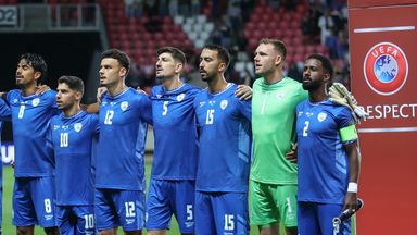The Israel football team ahead of their World Cup qualifier against Italy