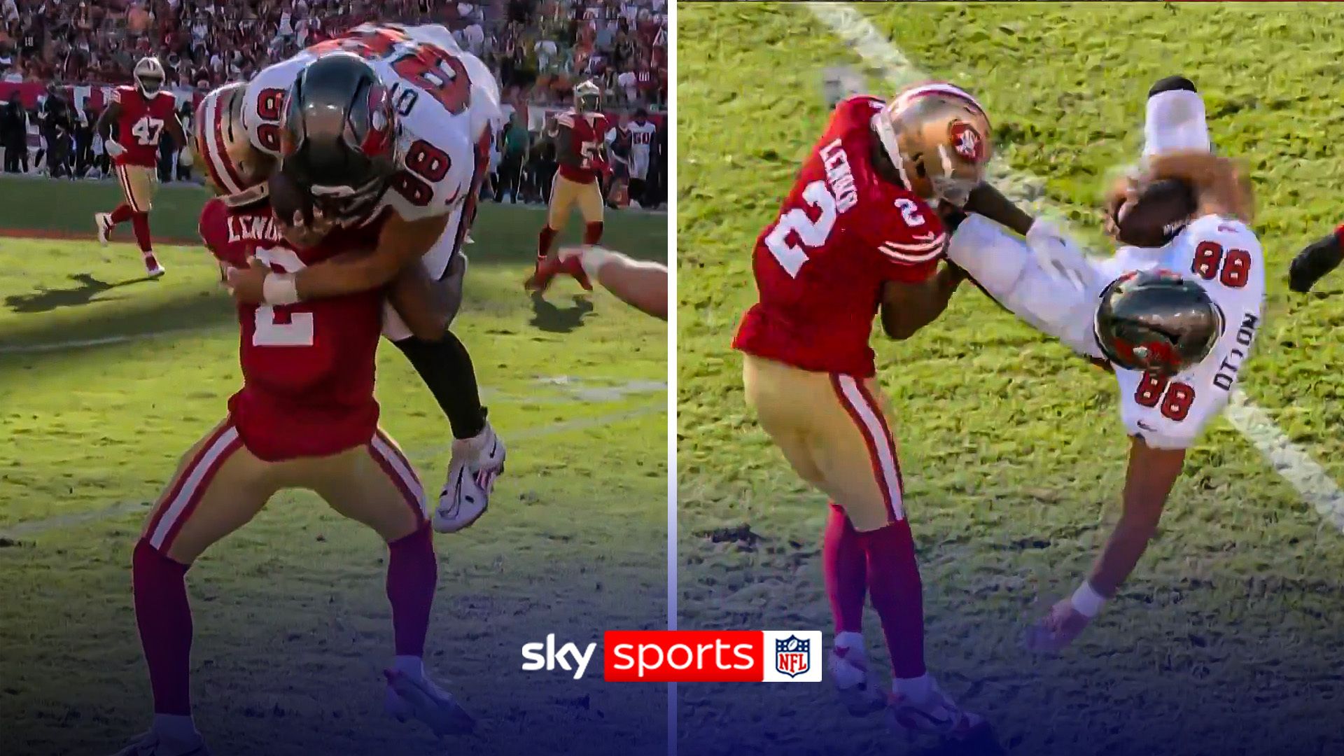 'You don't see that often' | Corner picks up and slams down at tight end