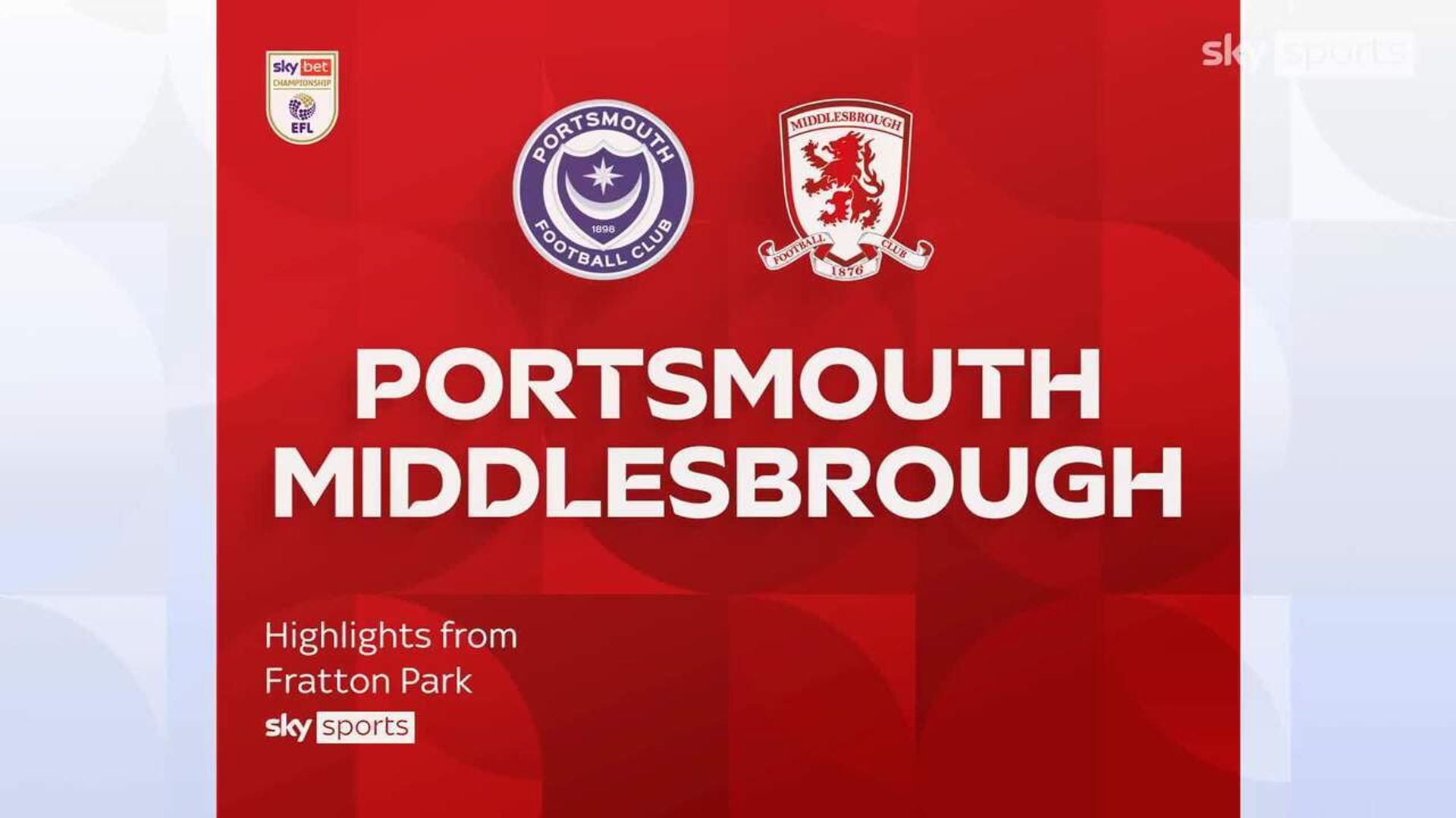 Portsmouth 1-0 Middlesbrough