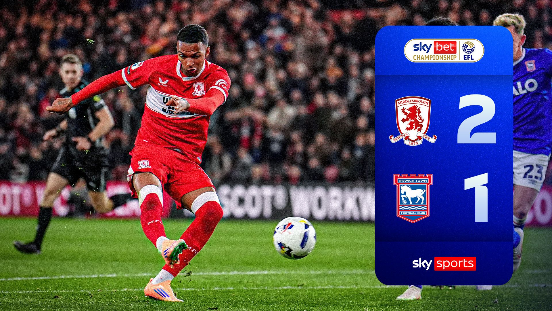 Missed sitters, penalty save and horror own goal! Boro beat Ipswich to go top!