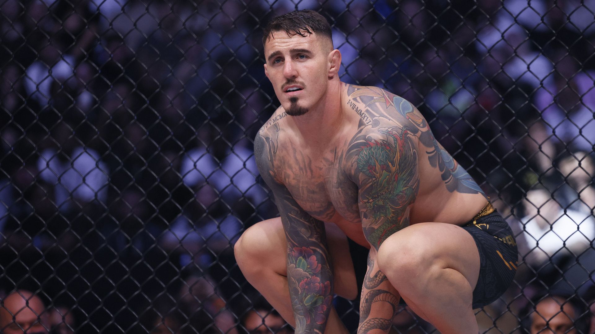 Aspinall's UFC title defence ends in 'no contest' after eye injury