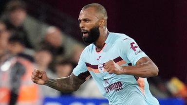 Igor Thiago celebrates after putting Brentford 1-0 up at West Ham
