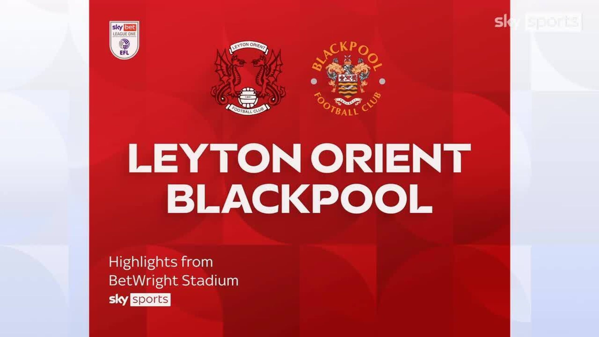 Leyton Orient 1-1 Blackpool