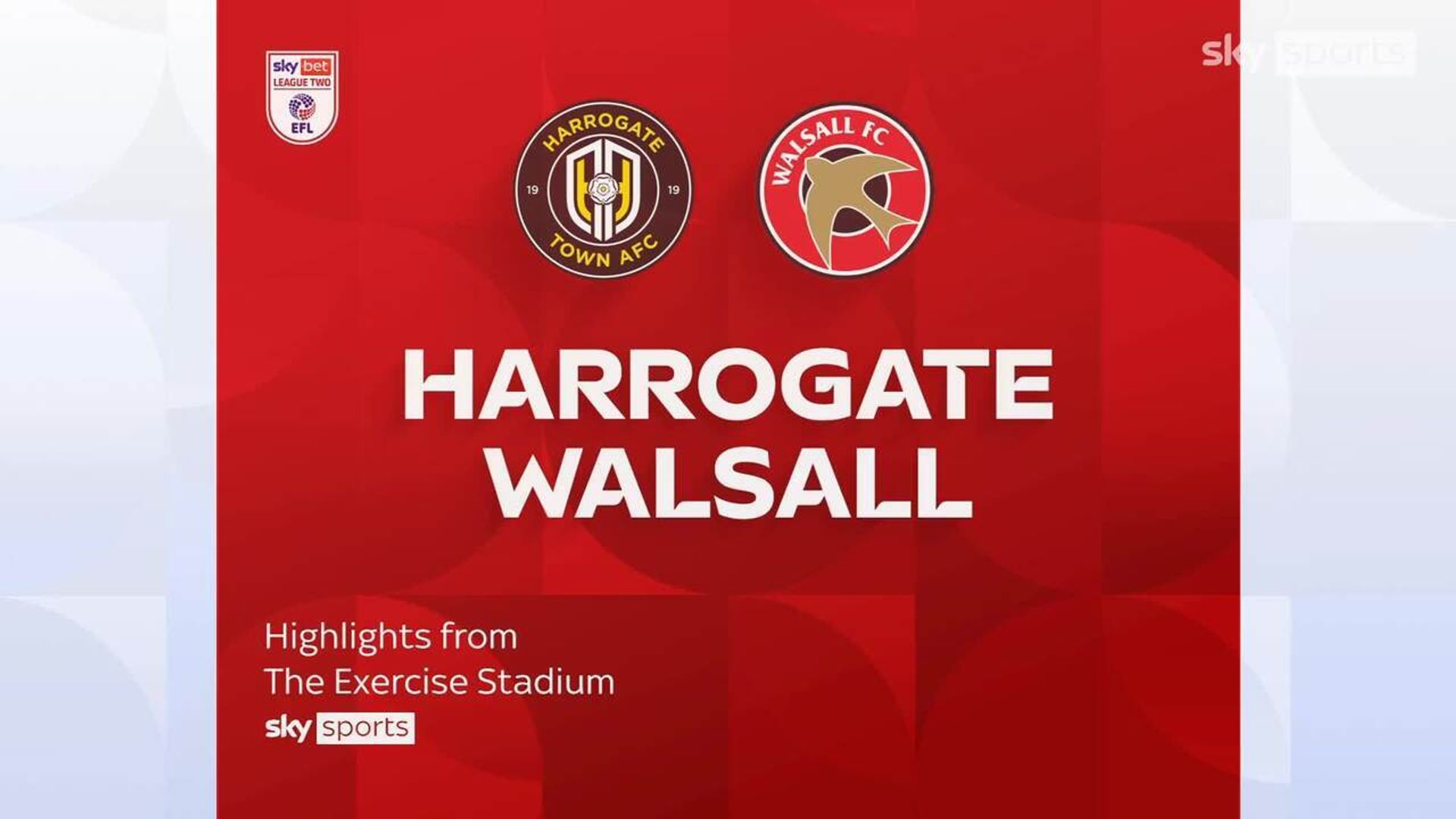 Harrogate 0-2 Walsall