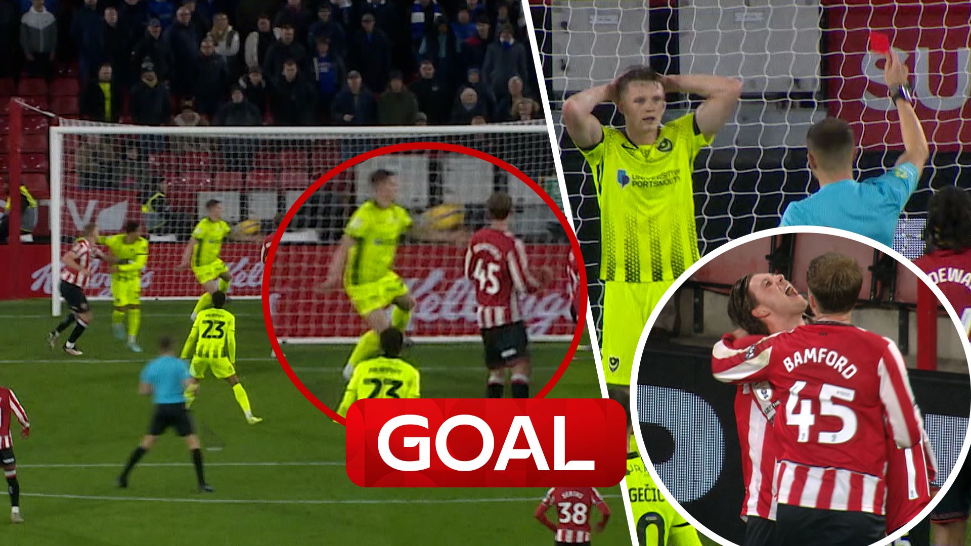 'Sticks his left arm out!' | Pompey down to ten as Peck puts away penalty!