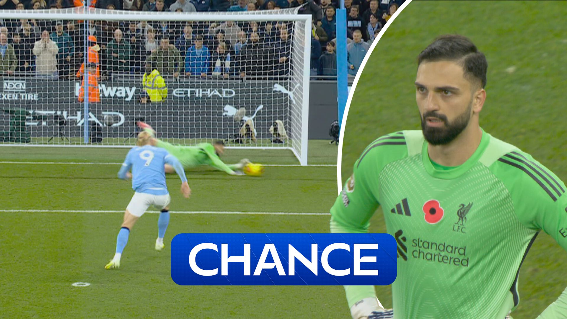 Great save! Mamardashvili denies Haaland pen