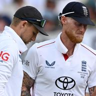 Joe Root, Ben Stokes, Mark Wood and Harry Brook (left to right) during England's Ashes thrashing in Perth (Getty Images)