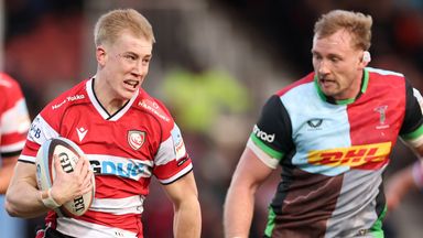 Ben Redshaw streaks away for Gloucester's first try against Harlequins
