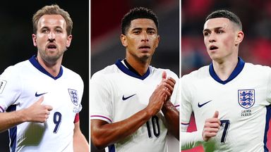 Harry Kane, Jude Bellingham and Phil Foden
