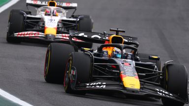 Red Bull's Max Verstappen ahead of Racing Bulls' Liam Lawson in the Sao Paulo GP