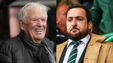 Bill Foley (L) has sold his stake in Hibs, with chairman Ian Gordon (R) and his family purchasing the shares