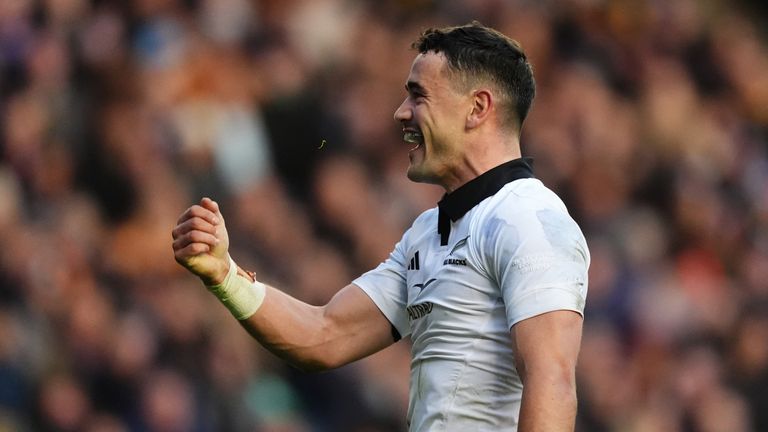 Will Jordan was among the try scorers for the All Blacks in victory at Murrayfield