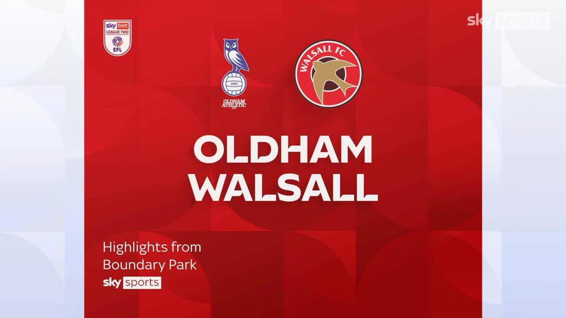 Oldham 0-1 Walsall
