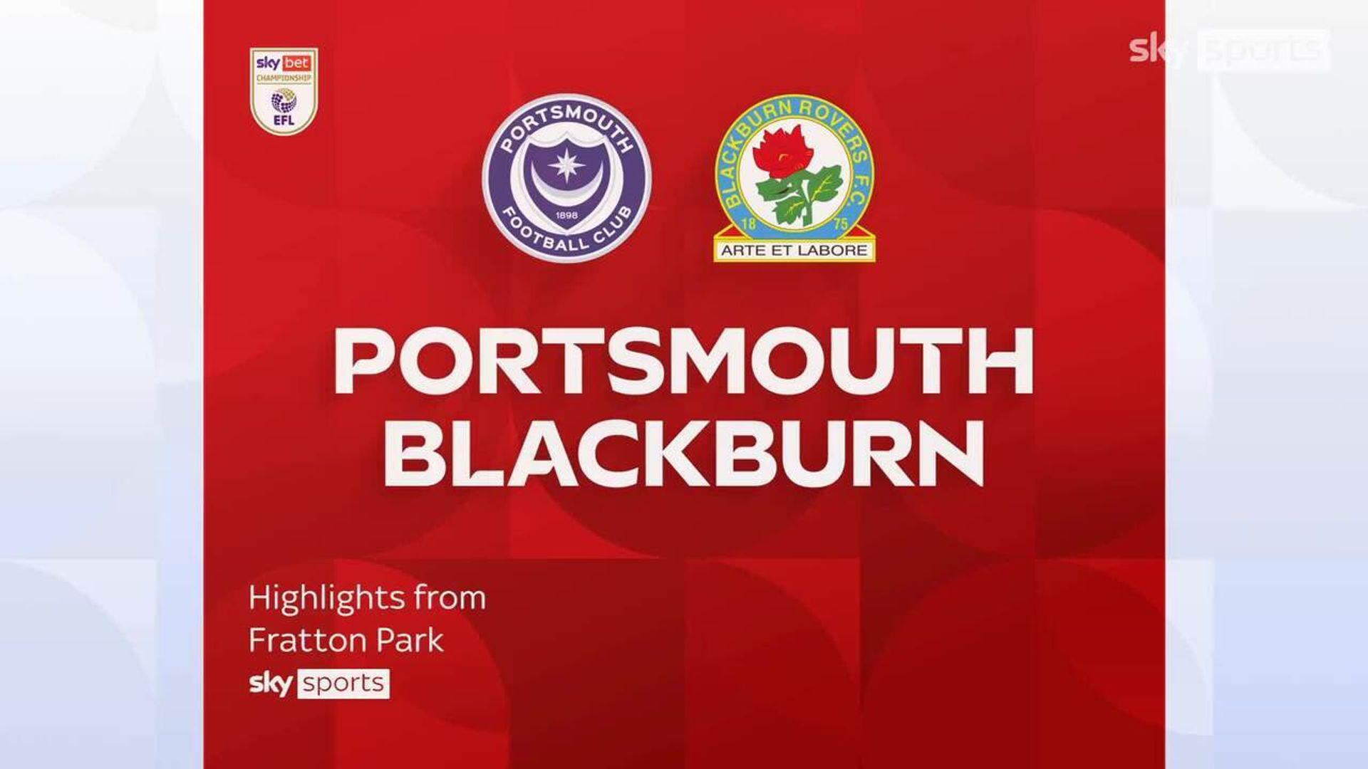 Portsmouth 2-1 Blackburn