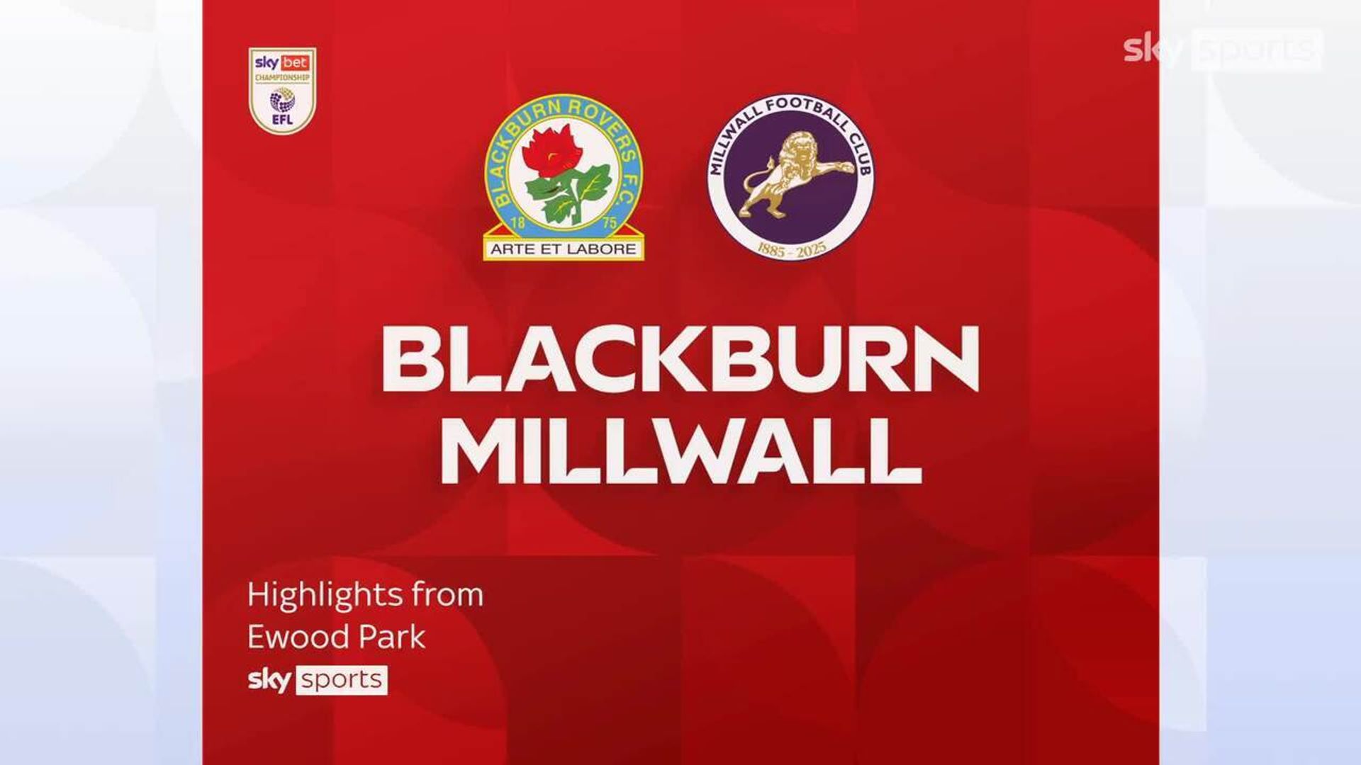 Blackburn 2-0 Millwall