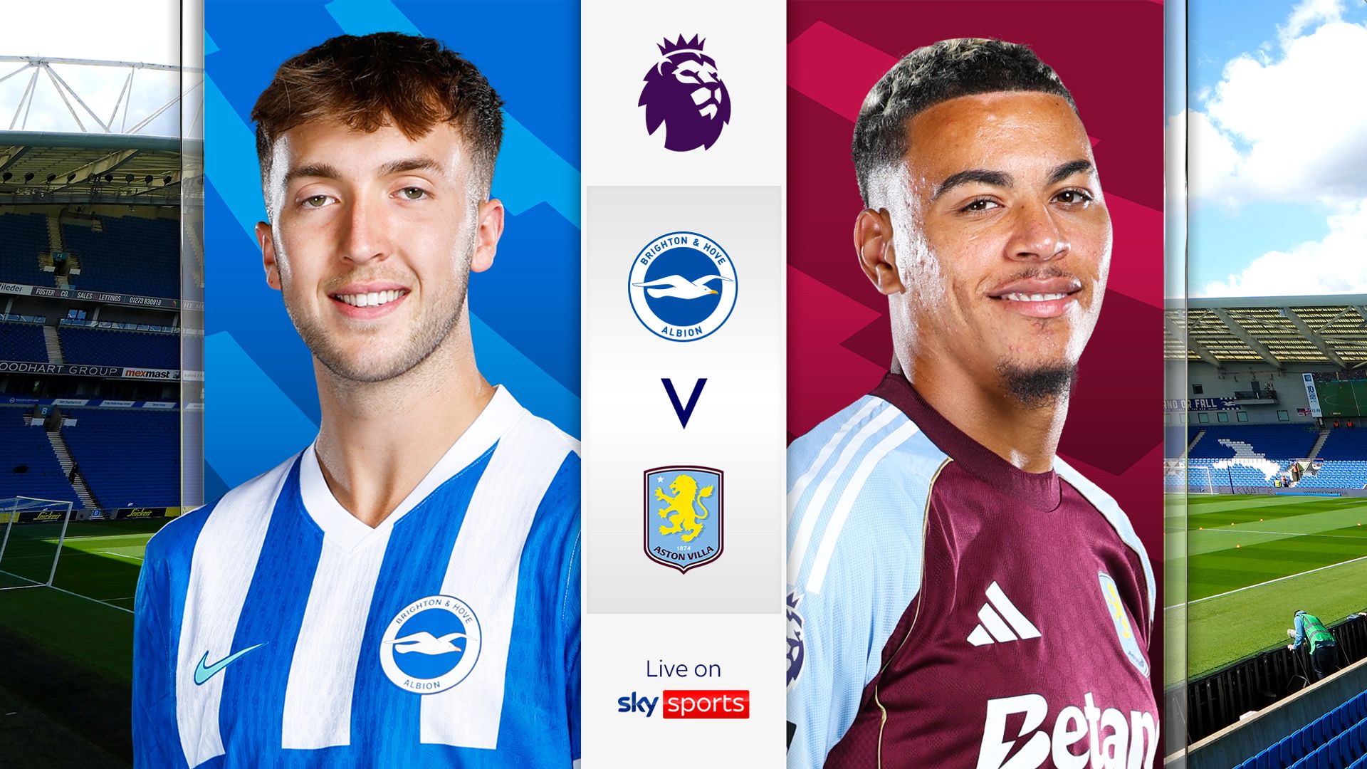 Watkins starts for Villa at Brighton with Rutter absent for hosts LIVE!