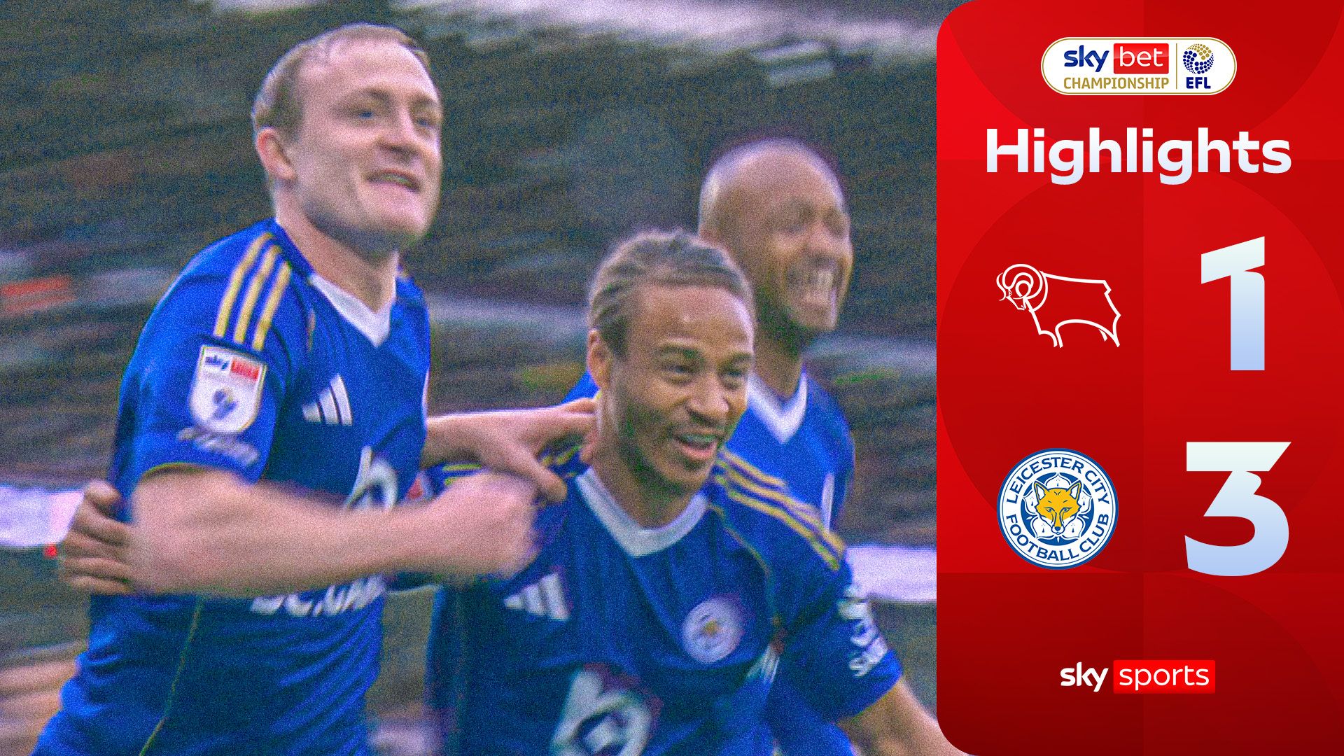 Leicester see off hosts after first-half flurry | Derby 1-3 Leicester